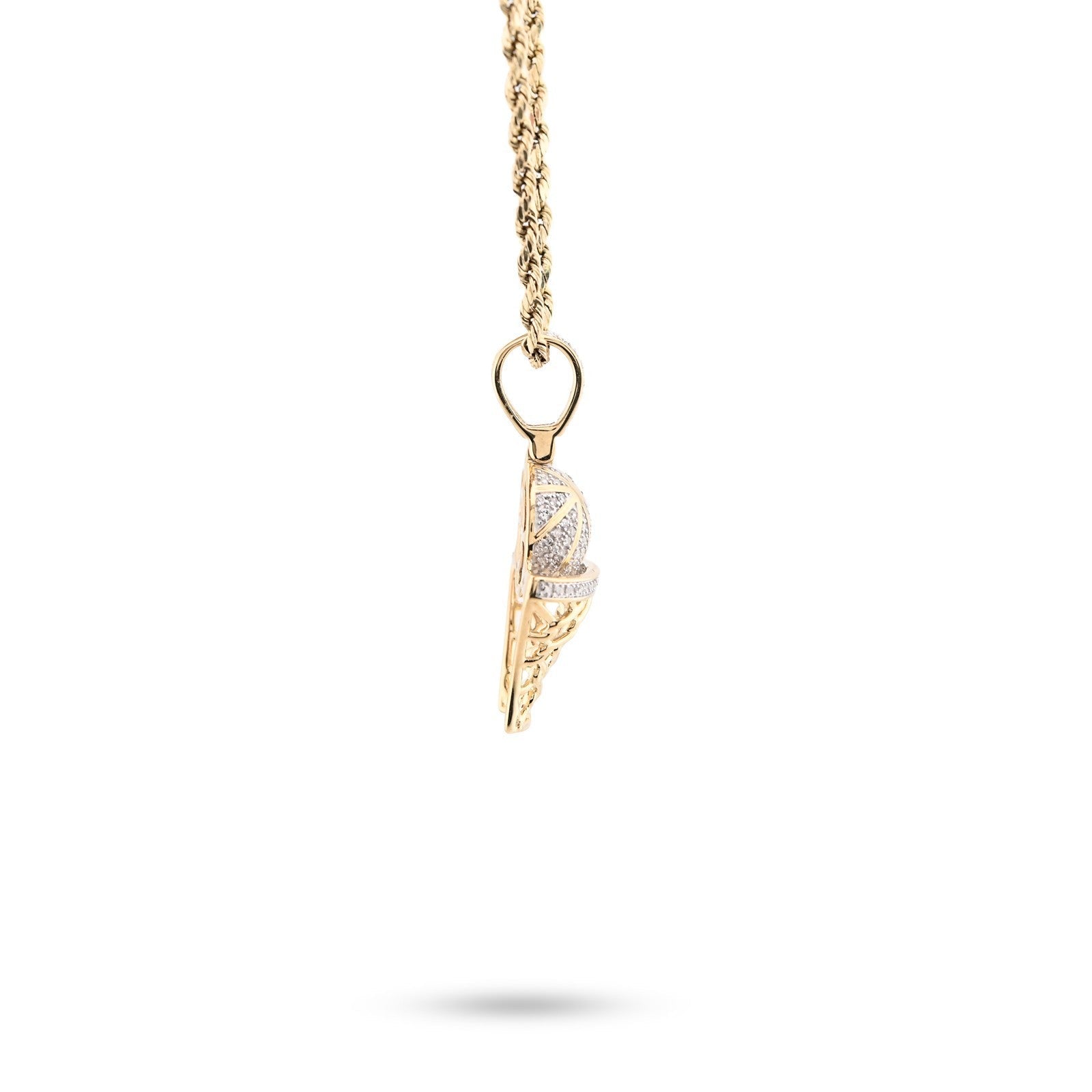 10k Yellow Gold 0.2CTW Natural Diamond ICED BasketBall Hoop Pendant 4.5g Charm - Elite Jewelers - Charms & Pendants