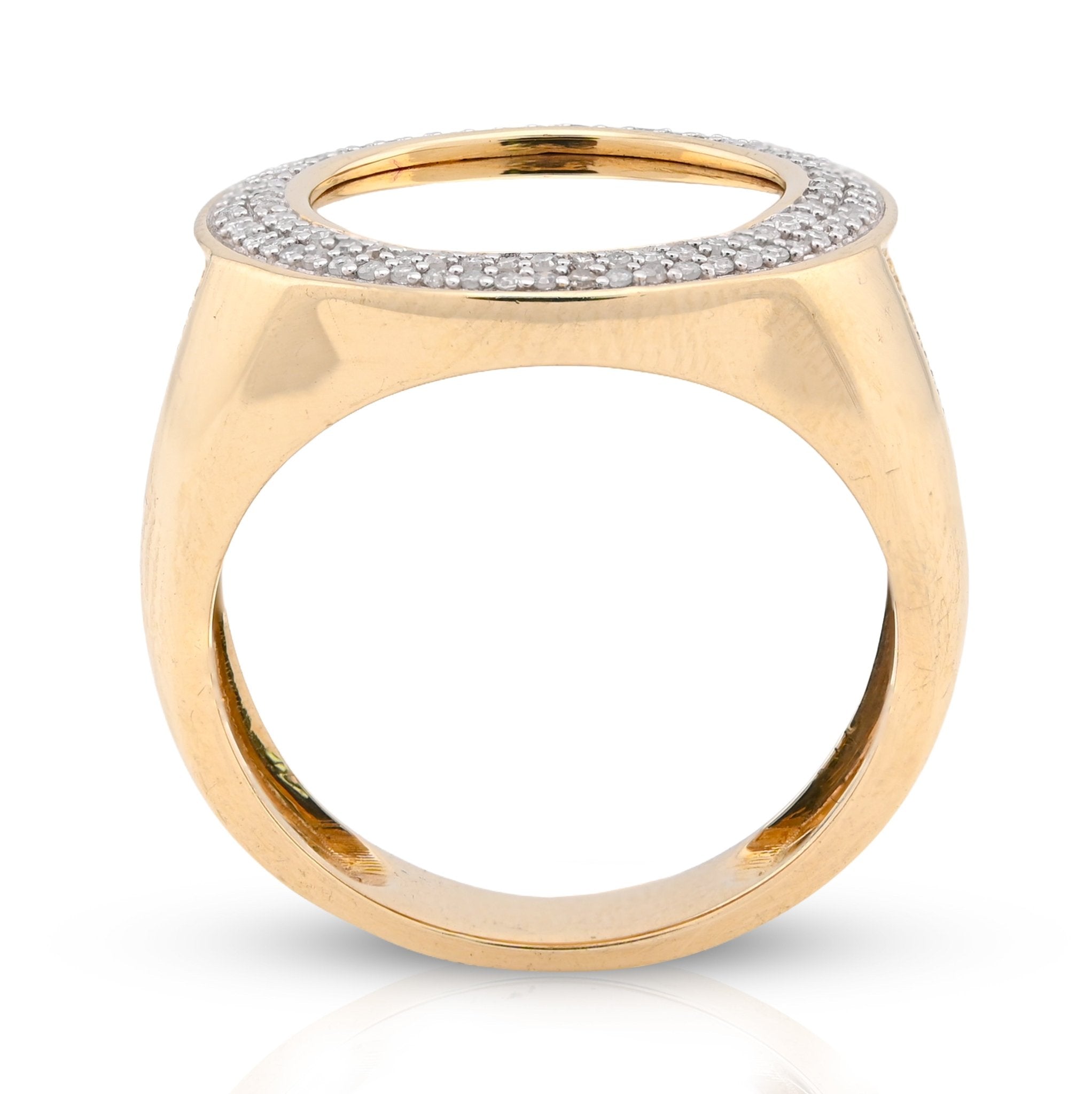 10K Yellow Gold 0.33CT Natural Diamond Edges Round Men Pinky Ring - Elite Jewelers - Rings