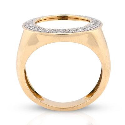 10K Yellow Gold 0.33CT Natural Diamond Edges Round Men Pinky Ring - Elite Jewelers - Rings