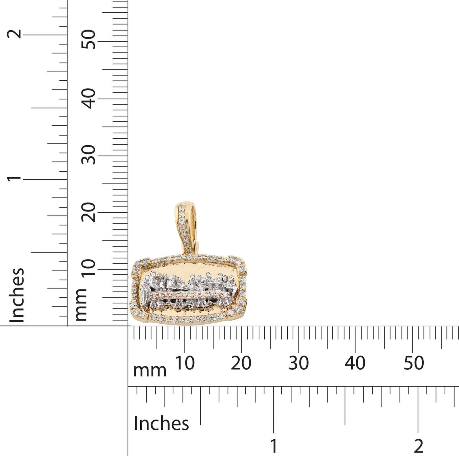 10k Yellow Gold 0.34CTW Natural Diamond Last Supper Apostles Pendant 4.2g Charm - Elite Jewelers - Charms & Pendants