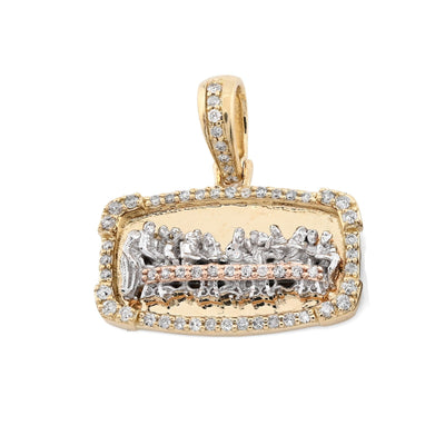 10k Yellow Gold 0.34CTW Natural Diamond Last Supper Apostles Pendant 4.2g Charm - Elite Jewelers - Charms & Pendants