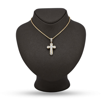 10k Yellow Gold 0.35 CTW Natural Diamond Cross Pendant 4.5g Religious Mens Charm - Elite Jewelers - Charms & Pendants