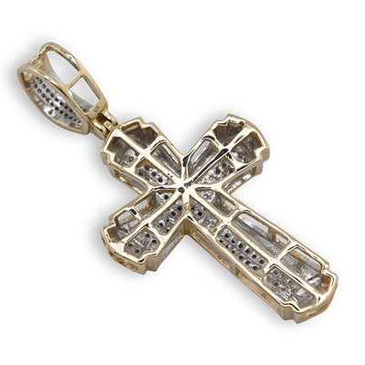 10k Yellow Gold 0.35 CTW Natural Diamond Cross Pendant 4.5g Religious Mens Charm - Elite Jewelers - Charms & Pendants