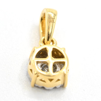 10k Yellow Gold 0.35CTW Natural Diamond Round Earring & Charm Set For Womens - Elite Jewelers - 