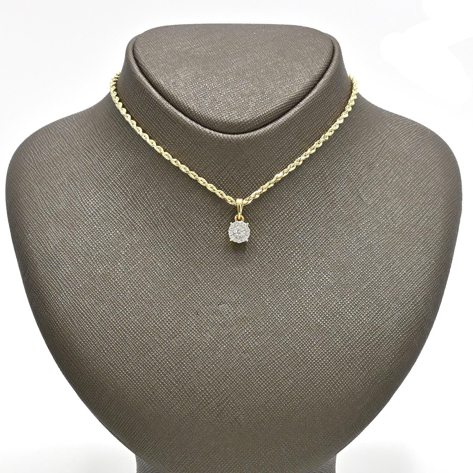 10k Yellow Gold 0.35CTW Natural Diamond Round Earring & Charm Set For Womens - Elite Jewelers - 