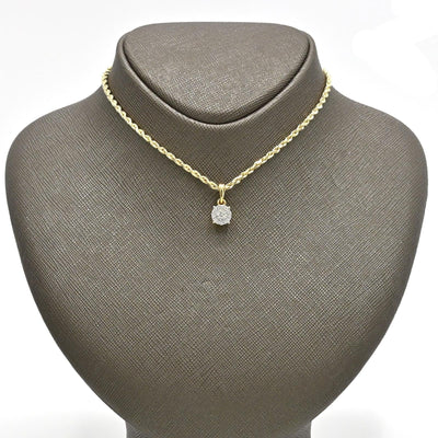 10k Yellow Gold 0.35CTW Natural Diamond Round Earring & Charm Set For Womens - Elite Jewelers - 