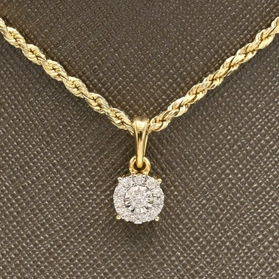 10k Yellow Gold 0.35CTW Natural Diamond Round Earring & Charm Set For Womens - Elite Jewelers - 