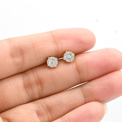 10k Yellow Gold 0.35CTW Natural Diamond Round Earring & Charm Set For Womens - Elite Jewelers - 