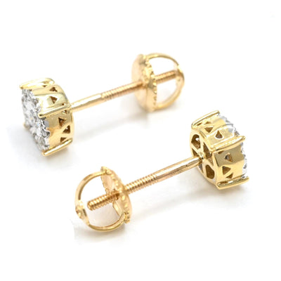 10k Yellow Gold 0.35CTW Natural Diamond Round Earring & Charm Set For Womens - Elite Jewelers - 