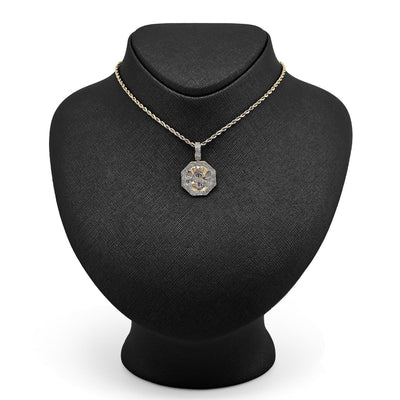 10k Yellow Gold 0.42CTW Natural Diamond $ Dollar Sign Pendant 4.5g Mens Charm - Elite Jewelers - Charms & Pendants