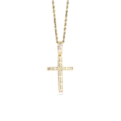 10k Yellow Gold 0.45 CTW Natural Diamond Cross Pendant Religious 4g Charm - Elite Jewelers - Charms & Pendants
