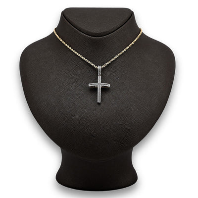 10k Yellow Gold 0.45 CTW Natural Diamond Cross Pendant Religious 4g Charm - Elite Jewelers - Charms & Pendants