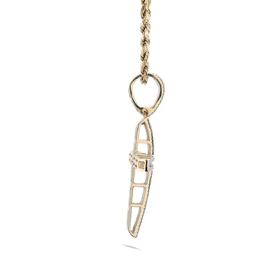10k Yellow Gold 0.45 CTW Natural Diamond Cross Pendant Religious 4g Charm - Elite Jewelers - Charms & Pendants