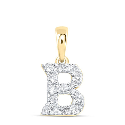 10k Yellow Gold 0.4gms 0.2CTW Natural Diamond Initial "B" Letter Pendant Charm - Elite Jewelers - Charms & Pendants