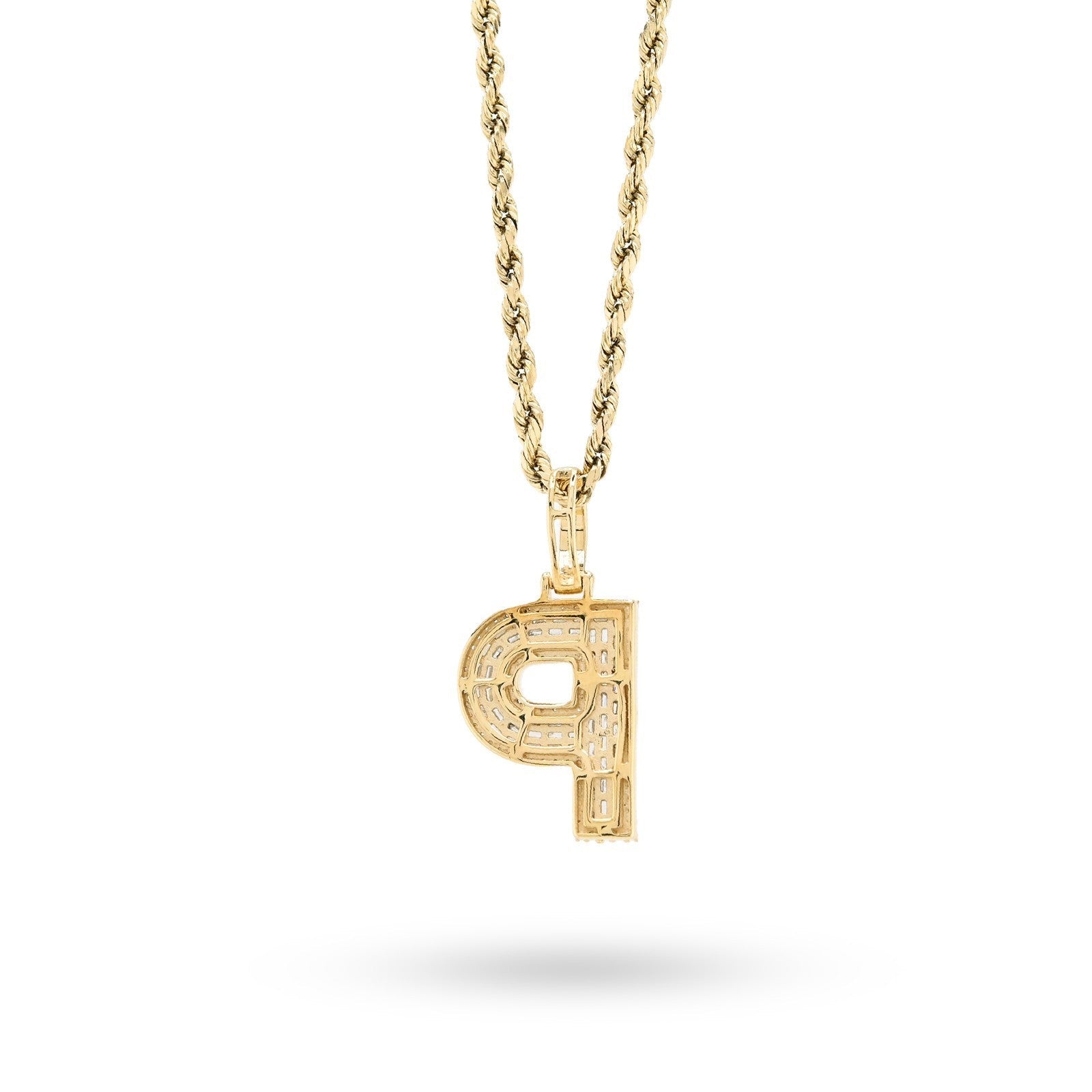 10k Yellow Gold 0.5 CTW Natural Diamond Initial "P" Pendant 2.1g Alphabet Charm - Elite Jewelers - Charms & Pendants