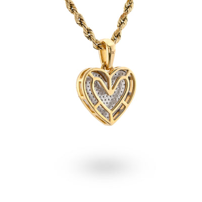 10K Yellow Gold 0.50CT Natural Diamond Heart Shape Pendnat Women Charm 20MM - Elite Jewelers - Charms & Pendants