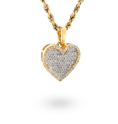 10K Yellow Gold 0.50CT Natural Diamond Heart Shape Pendnat Women Charm 20MM - Elite Jewelers - Charms & Pendants