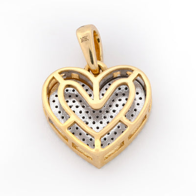 10K Yellow Gold 0.50CT Natural Diamond Heart Shape Pendnat Women Charm 20MM - Elite Jewelers - Charms & Pendants