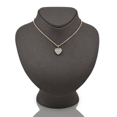 10K Yellow Gold 0.50CT Natural Diamond Heart Shape Pendnat Women Charm 20MM - Elite Jewelers - Charms & Pendants