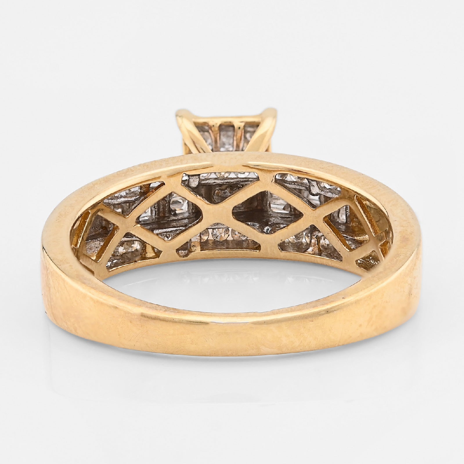 10K Yellow Gold 0.50CT Natural Diamond Rectangular Centre Baguette Women Wedding Ring - Elite Jewelers - Rings