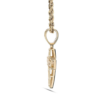 10k Yellow Gold 0.53 CTW Natural Diamond Religious Cross Pendant 3.7g Charm - Elite Jewelers - Charms & Pendants