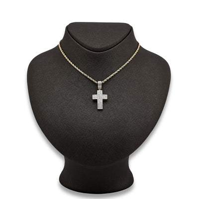 10k Yellow Gold 0.53 CTW Natural Diamond Religious Cross Pendant 3.7g Charm - Elite Jewelers - Charms & Pendants