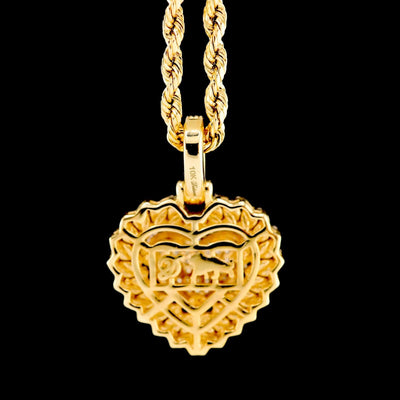 10k Yellow Gold 0.53CTW Natural Round Diamond Heart Pendant 4gms Love Charm - Elite Jewelers - Charms & Pendants