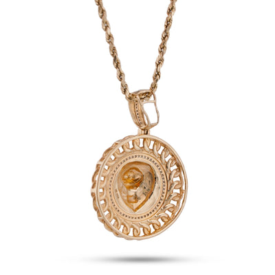 10K Yellow Gold 0.5CT Natural Diamond Lion with Cuban Link Round Charm Men Pendant - Elite Jewelers-Charms & Pendants