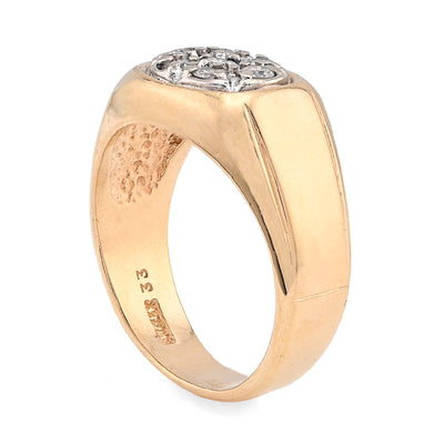 10K Yellow Gold 0.5CT Natural Diamond Oval Rectangular Shape Men Pinky Ring - Elite Jewelers - Rings