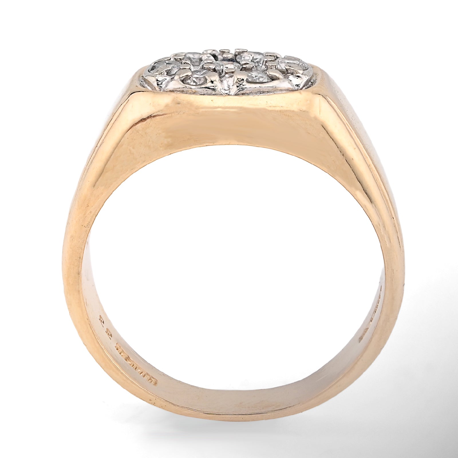 10K Yellow Gold 0.5CT Natural Diamond Oval Rectangular Shape Men Pinky Ring - Elite Jewelers - Rings