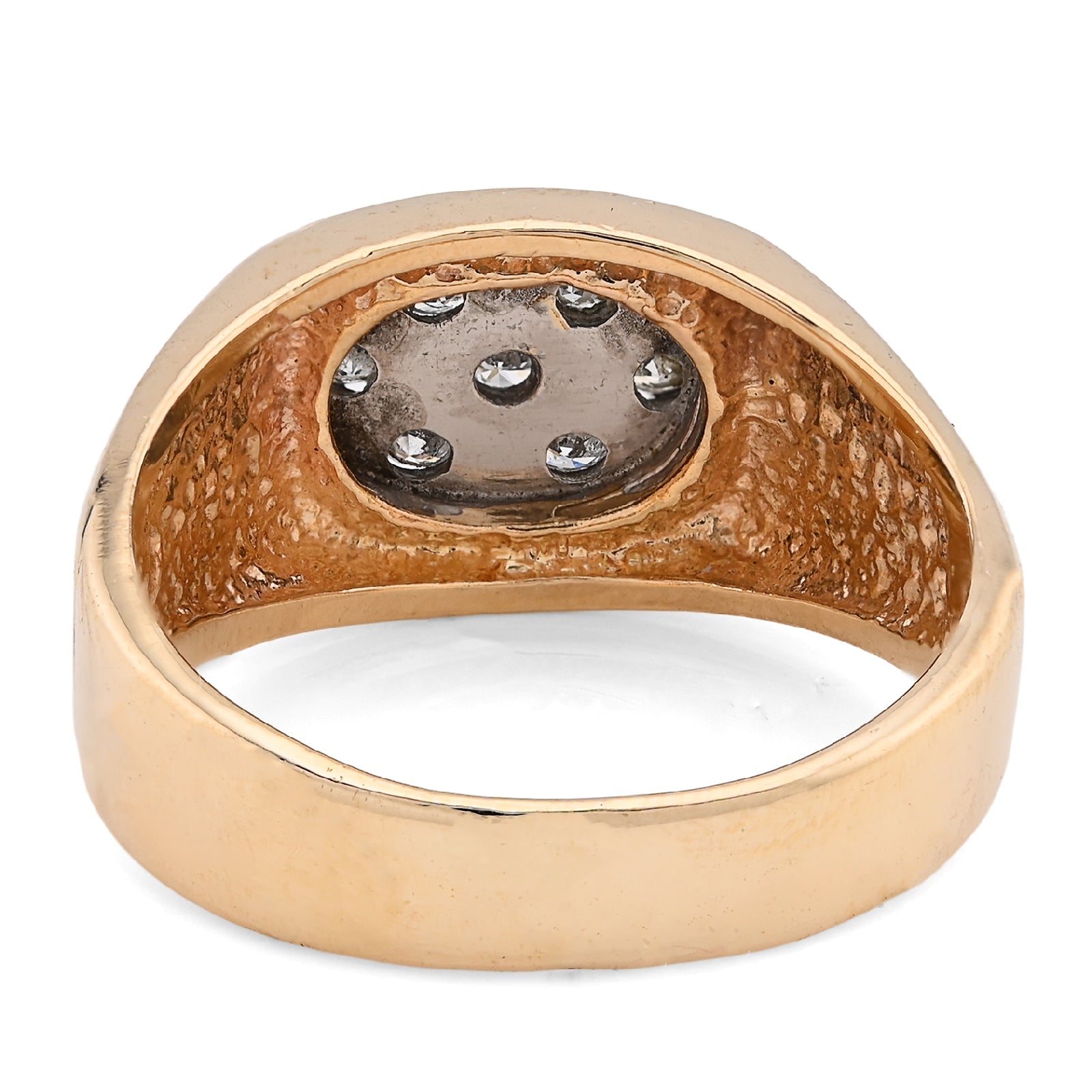 10K Yellow Gold 0.5CT Natural Diamond Oval Rectangular Shape Men Pinky Ring - Elite Jewelers - Rings