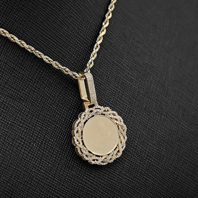 10k Yellow Gold 0.5CTW Natural Diamond Infinity Border Memory Pendant 4.3g Charm - Elite Jewelers - Charms & Pendants