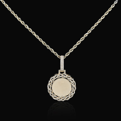 10k Yellow Gold 0.5CTW Natural Diamond Infinity Border Memory Pendant 4.3g Charm - Elite Jewelers - Charms & Pendants