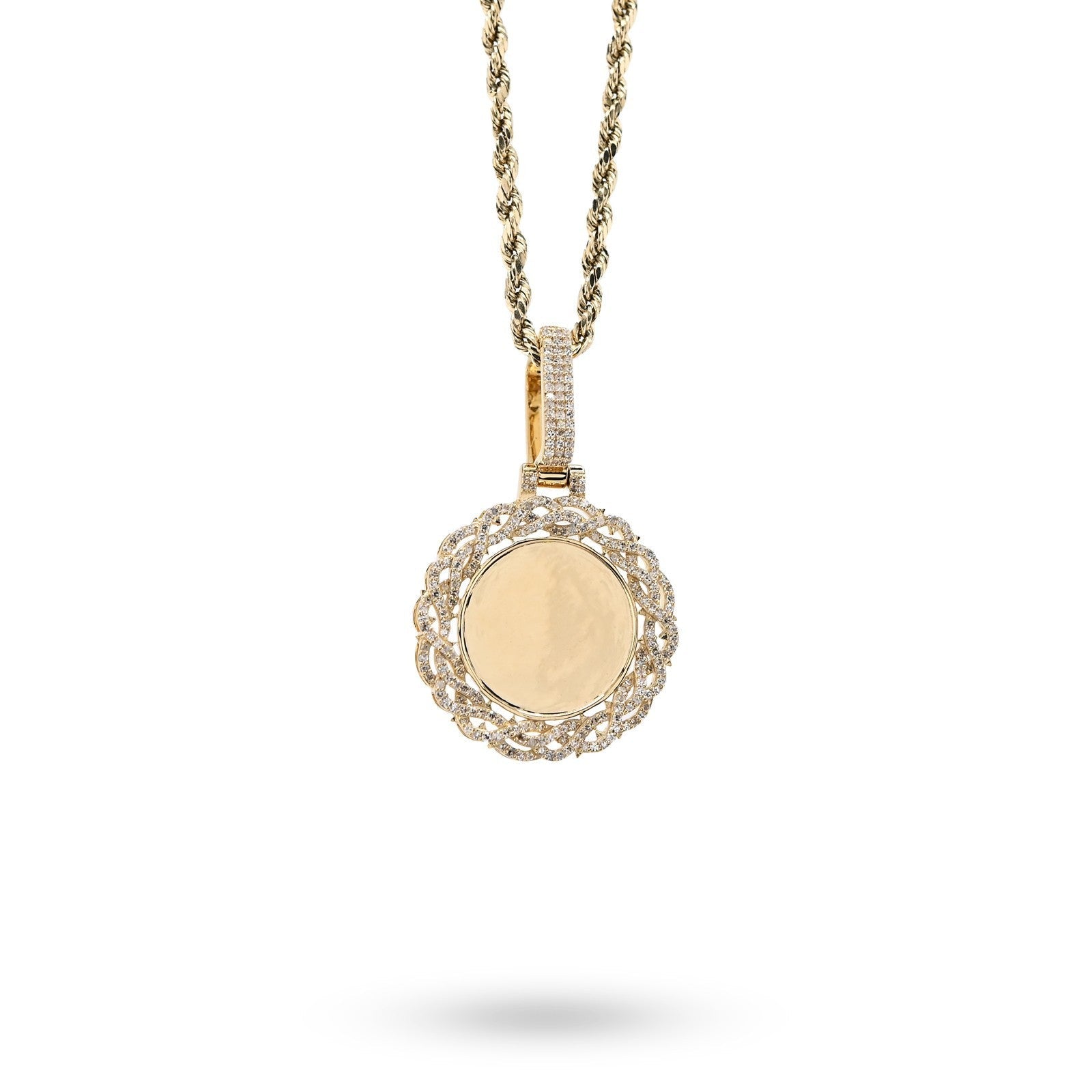 10k Yellow Gold 0.5CTW Natural Diamond Infinity Border Memory Pendant 4.3g Charm - Elite Jewelers - Charms & Pendants