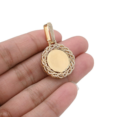 10k Yellow Gold 0.5CTW Natural Diamond Infinity Border Memory Pendant 4.3g Charm - Elite Jewelers - Charms & Pendants