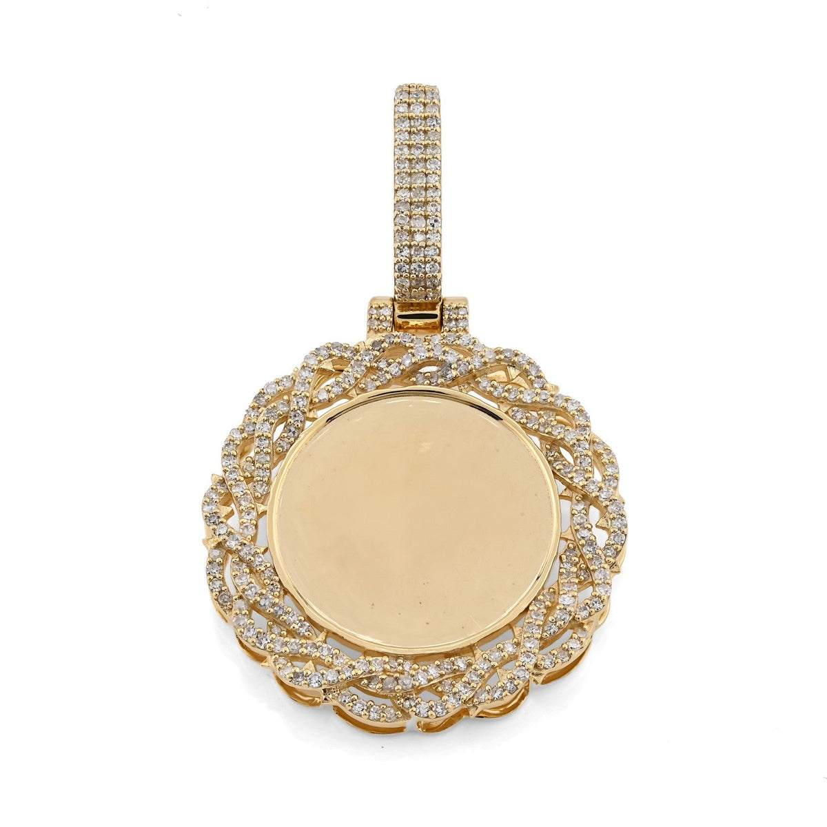 10k Yellow Gold 0.5CTW Natural Diamond Infinity Border Memory Pendant 4.3g Charm - Elite Jewelers - Charms & Pendants