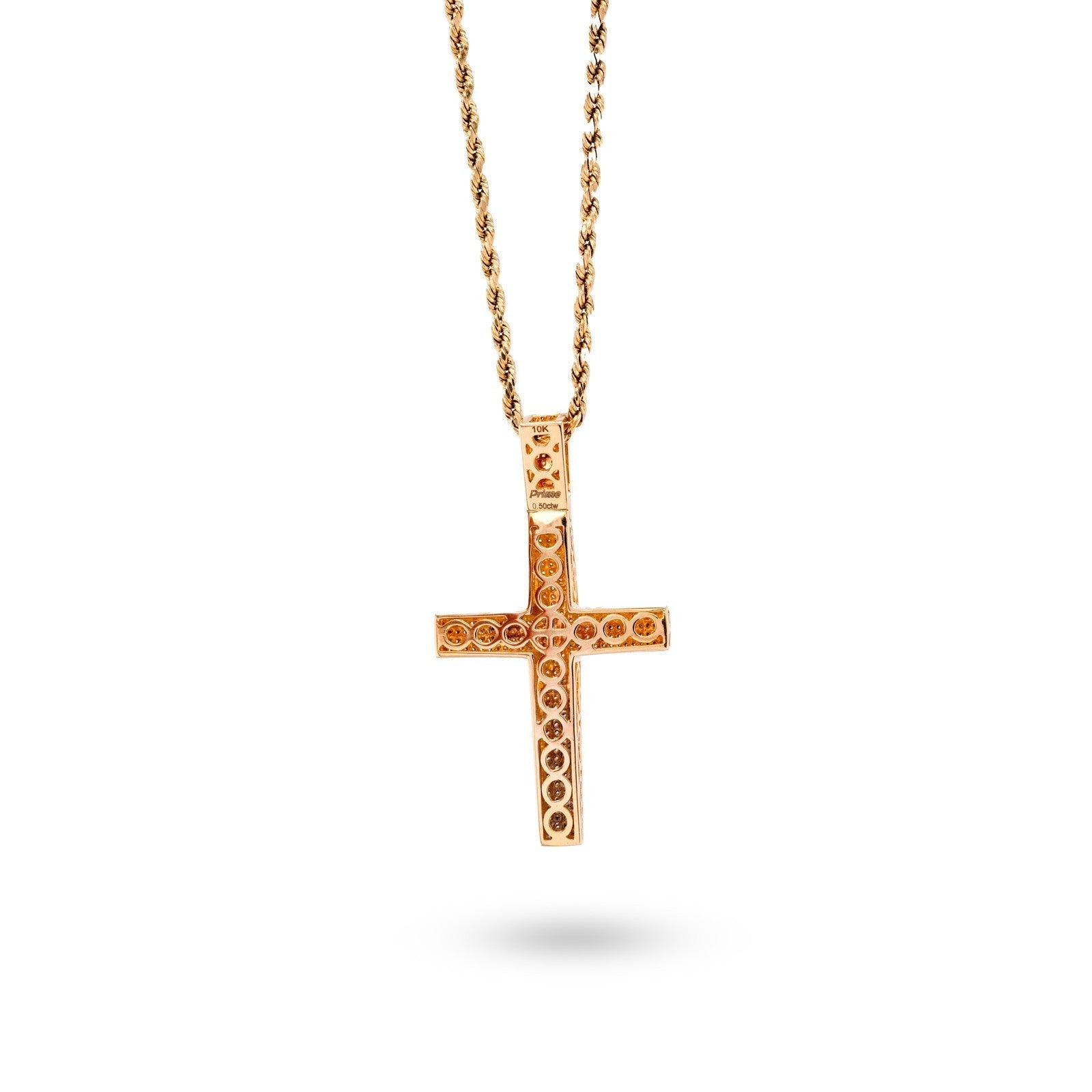 10k Yellow Gold 0.5CTW Natural Diamond Unisex Cross Pendant 6.3g Religious Charm - Elite Jewelers - Charms & Pendants