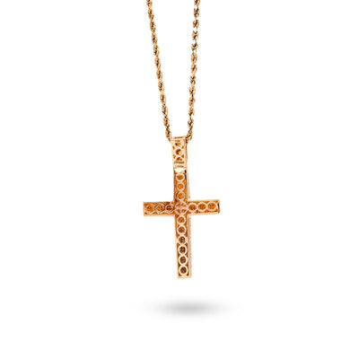 10k Yellow Gold 0.5CTW Natural Diamond Unisex Cross Pendant 6.3g Religious Charm - Elite Jewelers - Charms & Pendants