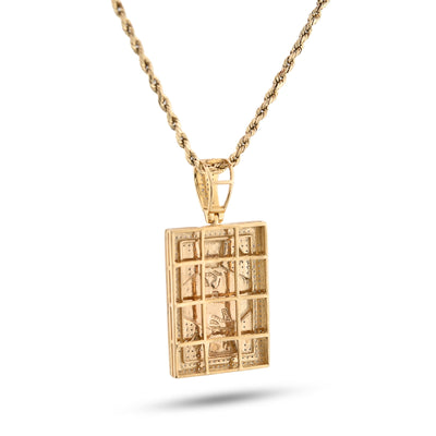 10K Yellow Gold 0.60CT Natural Diamond "King of Diamond" Rectangular Shape pendant 41.4MM - Elite Jewelers - Charms & Pendants