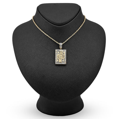 10K Yellow Gold 0.60CT Natural Diamond "King of Diamond" Rectangular Shape pendant 41.4MM - Elite Jewelers - Charms & Pendants