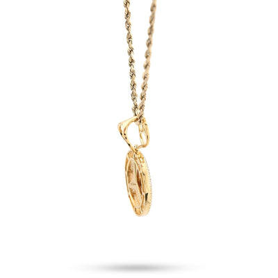 10k Yellow Gold 0.63CTW Pure Diamond ICED Mercedes Benz Logo Pendant 5.5g Charm - Elite Jewelers - Charms & Pendants