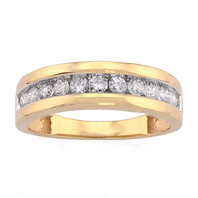 10K Yellow Gold 0.65CT Men Band Single Row Natural Diamond Ring - Elite Jewelers - Rings