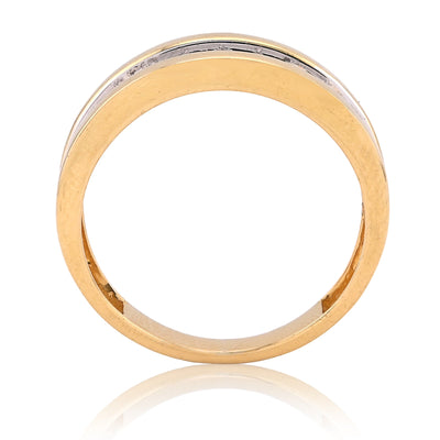 10K Yellow Gold 0.65CT Men Band Single Row Natural Diamond Ring - Elite Jewelers - Rings