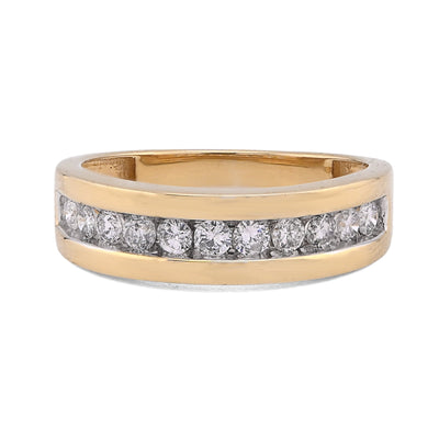 10K Yellow Gold 0.65CT Men Band Single Row Natural Diamond Ring - Elite Jewelers - Rings