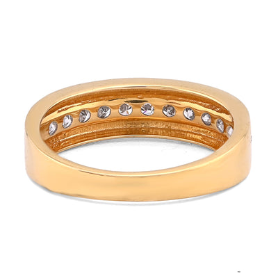 10K Yellow Gold 0.65CT Men Band Single Row Natural Diamond Ring - Elite Jewelers - Rings