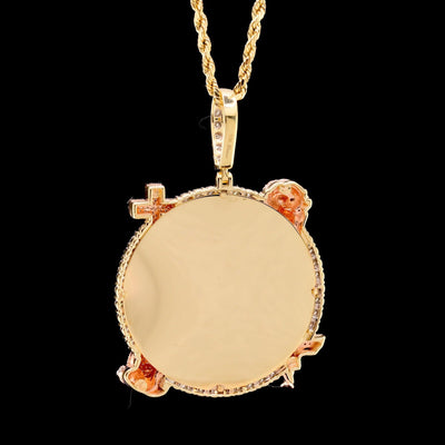 10k Yellow Gold 0.75CT Diamond Picture Charm Jesus, Cross, Praying Hands & Angel - Elite Jewelers - Charms & Pendants