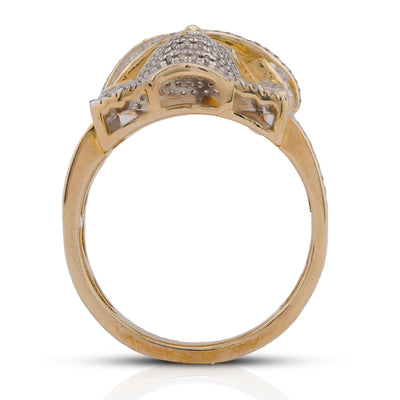 10K Yellow Gold 0.75CT Jesus Head Natural Diamond Men Pinky Ring - Elite Jewelers-Rings