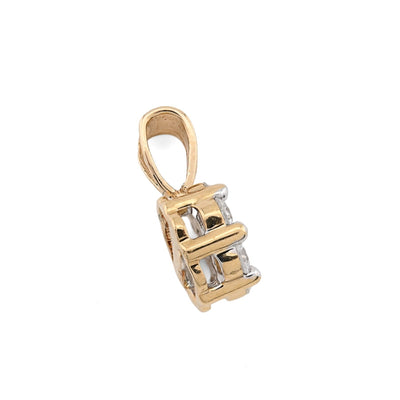 10k Yellow Gold 0.75CT Natural Diamond Flower Cluster Pendant Box Chain Set 2.4g - Elite Jewelers - Charms & Pendants