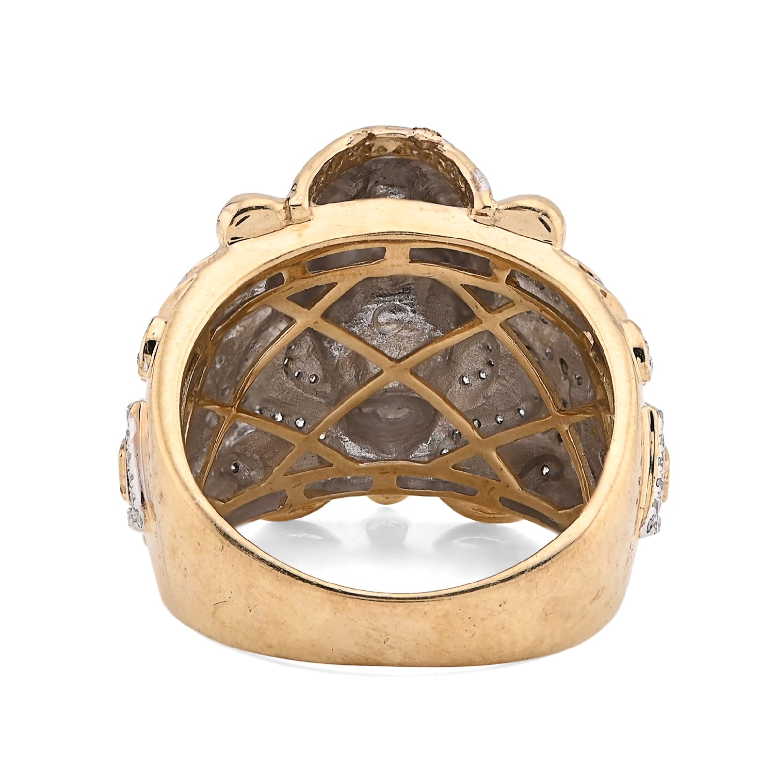 10K Yellow Gold 0.75CT Natural Diamond Roaring Lion Head Men Pinky Ring - Elite Jewelers - Rings