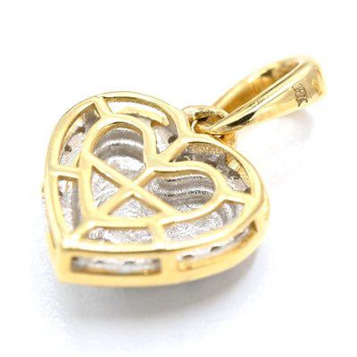 10k Yellow Gold 0.75CTW Natural Diamond Heart Earring and Charm Set For Womens - Elite Jewelers - 